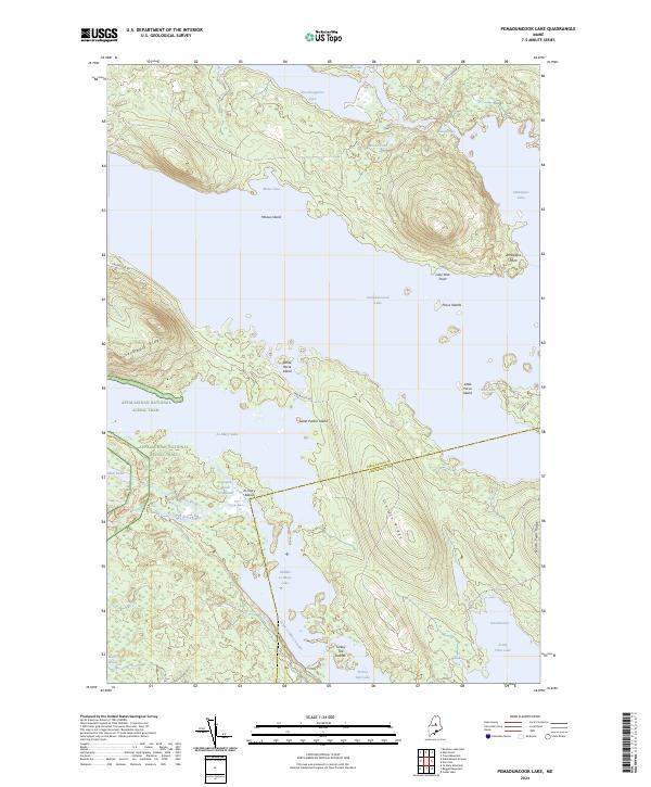 Pemadumcook Lake topographic map thumbnail