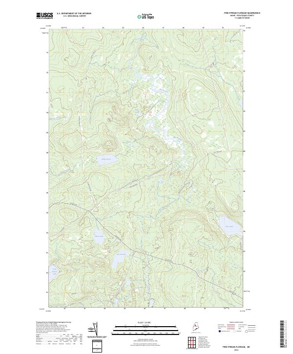 Pine Stream Flowage 2024 topographic map thumbnail