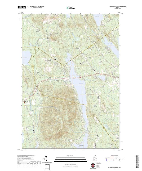 Pleasant Mountain topographic map thumbnail