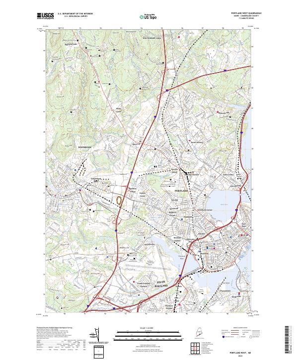 Portland West topographic map thumbnail