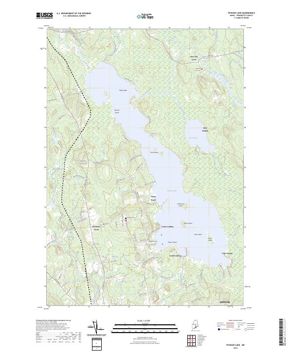 Pushaw Lake topographic map thumbnail