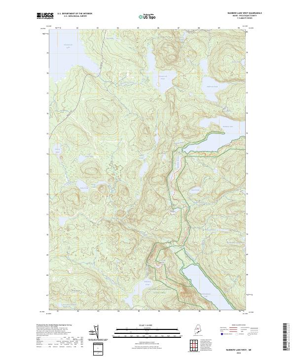Rainbow Lake West topographic map thumbnail