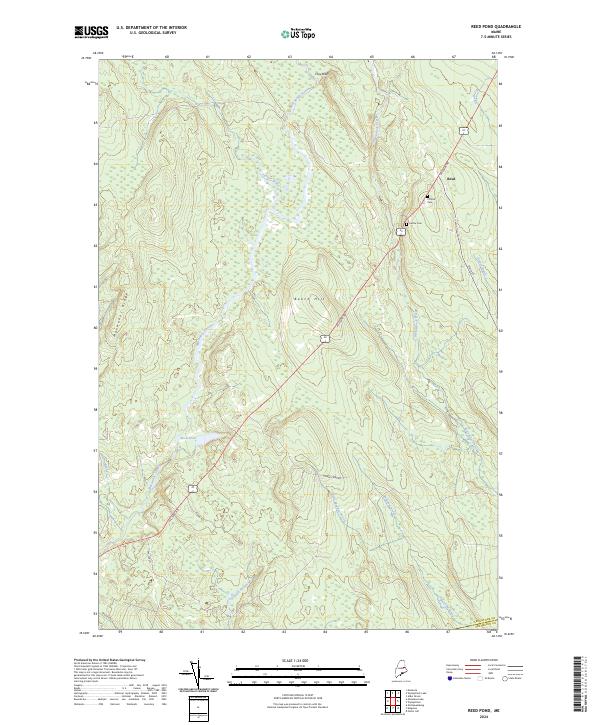 Reed Pond topographic map thumbnail
