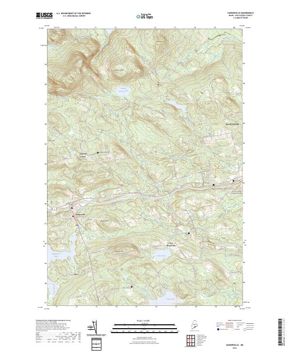 Sangerville topographic map thumbnail