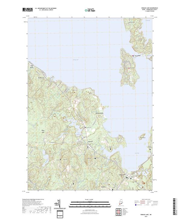 Sebago Lake topographic map thumbnail