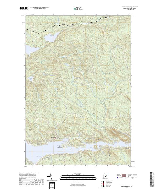 Sebec Lake East topographic map thumbnail