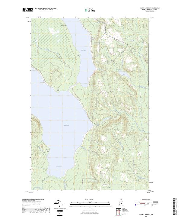 Square Lake East topographic map thumbnail