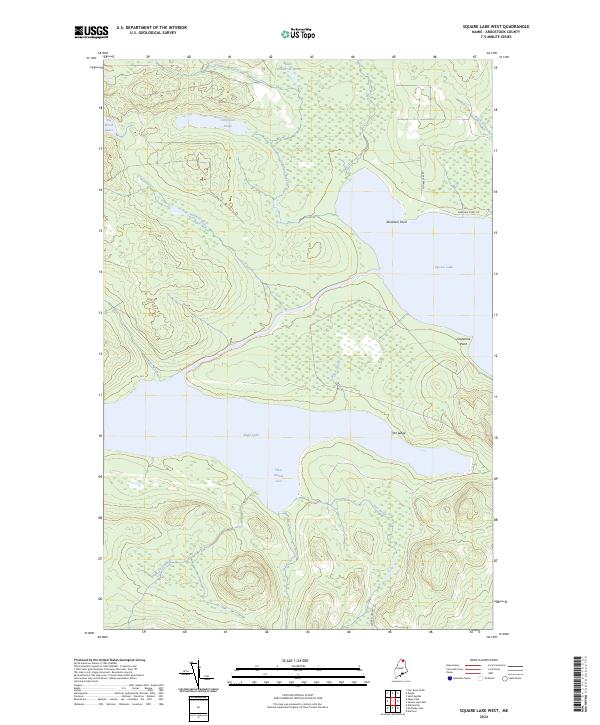 Square Lake West topographic map thumbnail