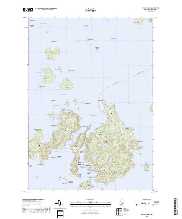 Swans Island topographic map thumbnail