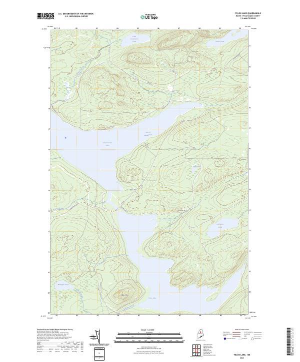 Telos Lake 2024 topographic map thumbnail
