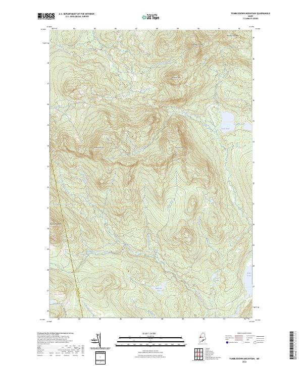 Tumbledown Mountain topographic map thumbnail