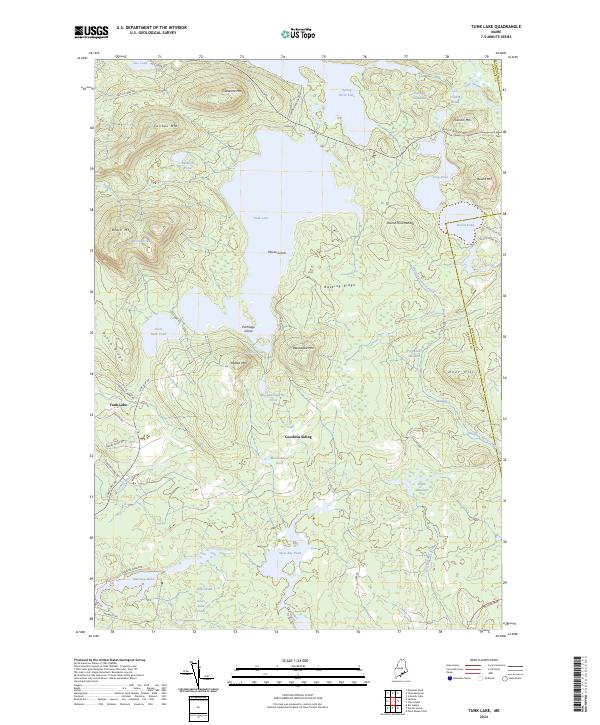 Tunk Lake topographic map thumbnail
