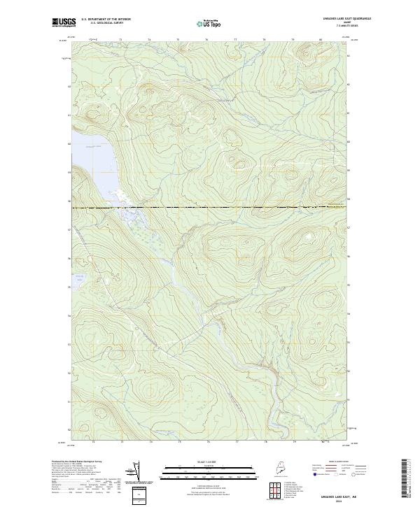 Umsaskis Lake East topographic map thumbnail