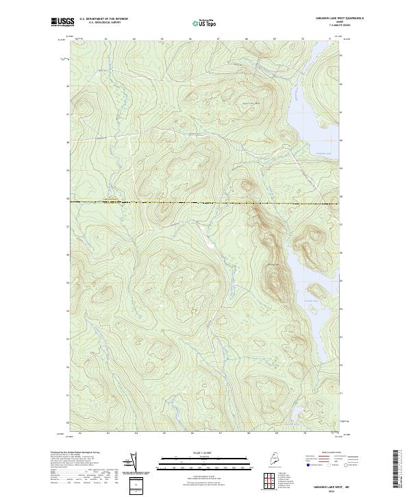 Umsaskis Lake West topographic map thumbnail
