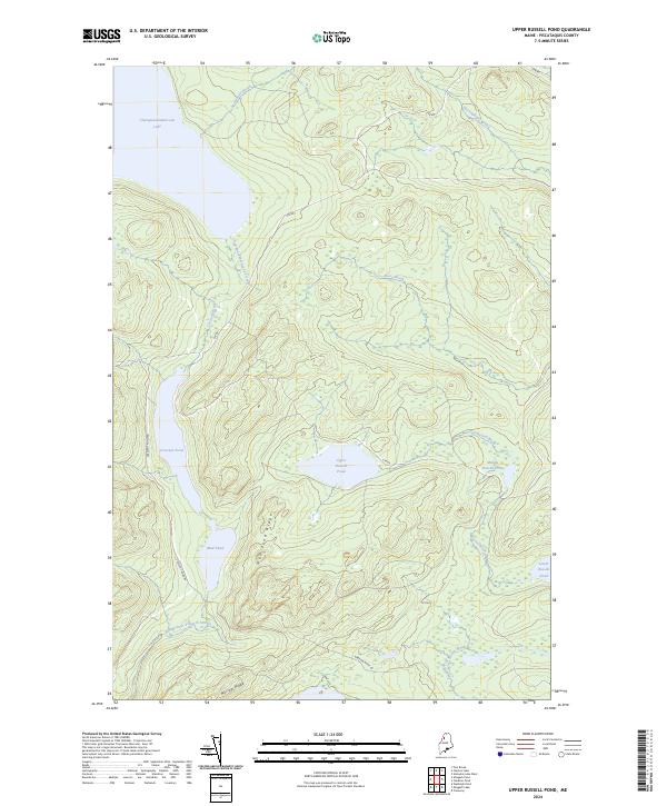 Upper Russell Pond topographic map thumbnail