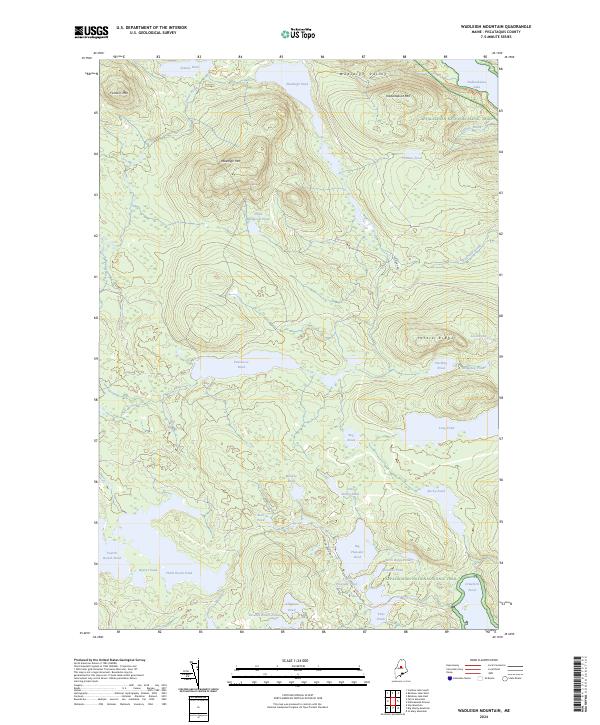 Wadleigh Mountain topographic map thumbnail
