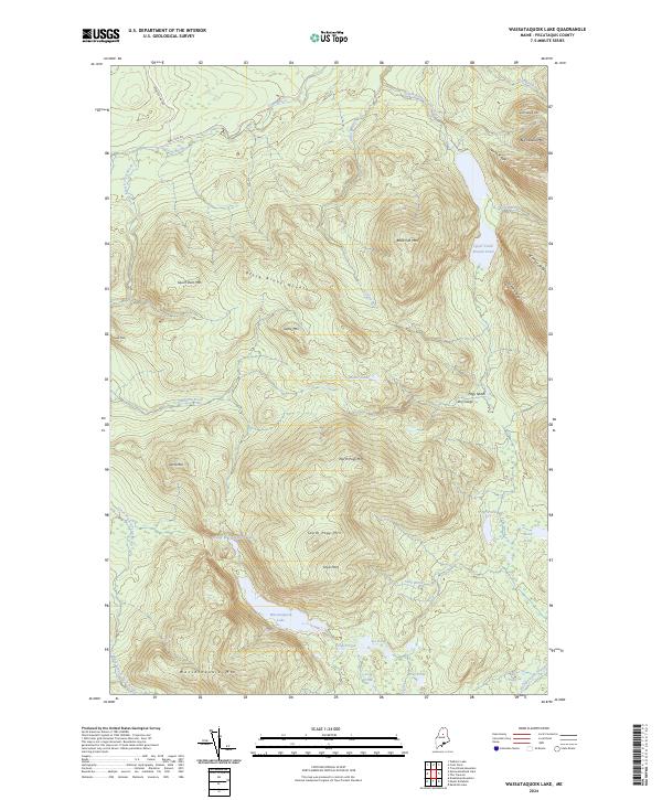 Wassataquoik Lake topographic map thumbnail