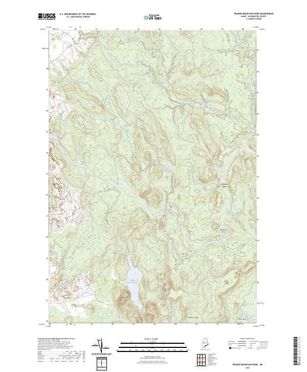 Peaked Mountain Pond topographic map thumbnail