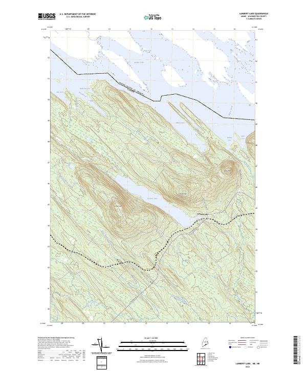 Lambert Lake topographic map thumbnail