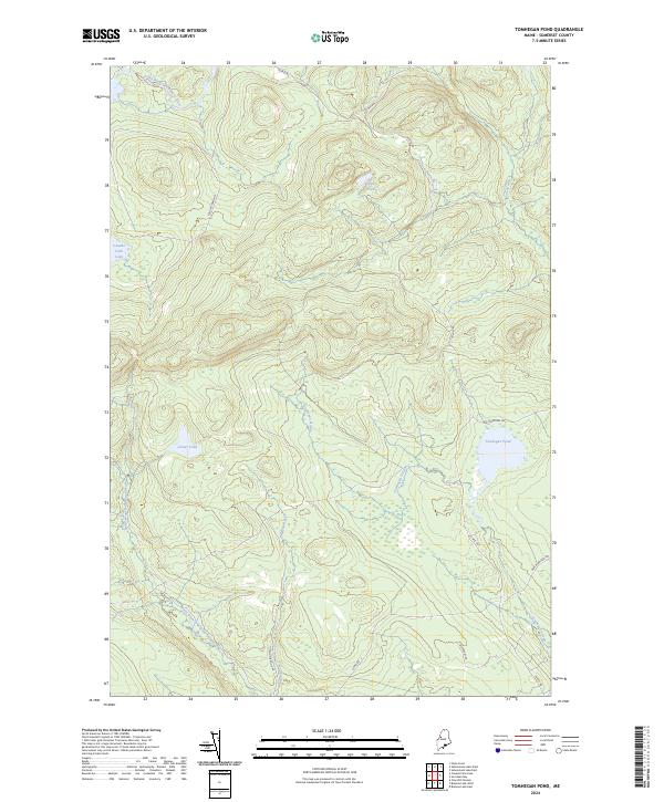 Tomhegan Pond topographic map thumbnail