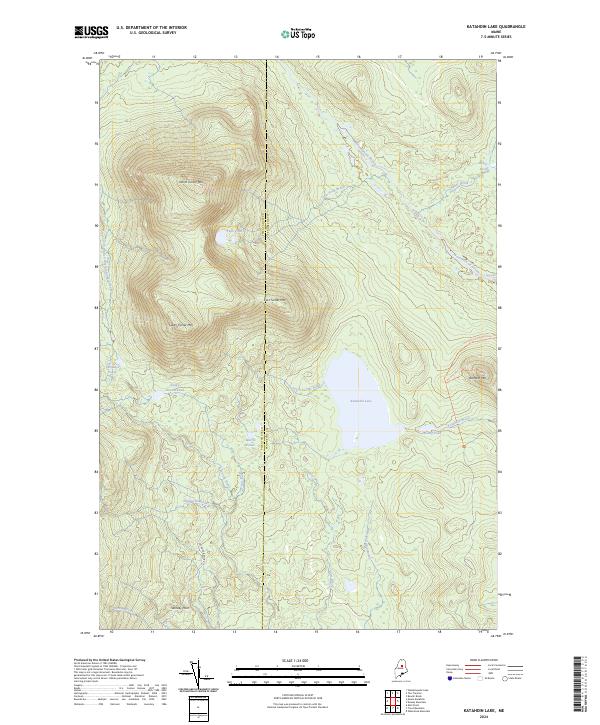 Katahdin Lake topographic map thumbnail