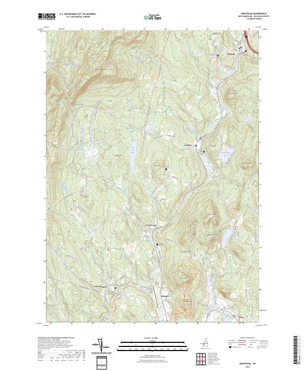 Grantham topographic map thumbnail