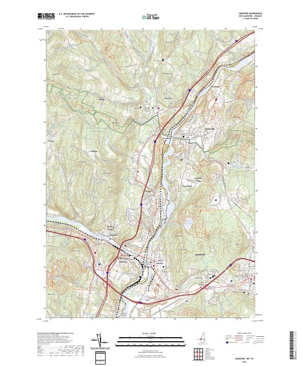 Hanover topographic map thumbnail