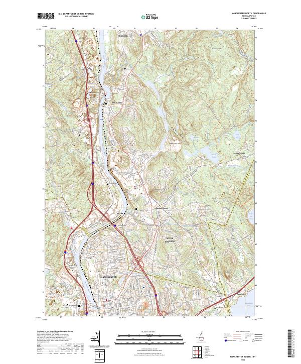 Manchester North topographic map thumbnail