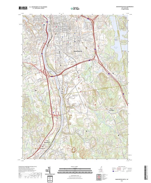 Manchester South topographic map thumbnail