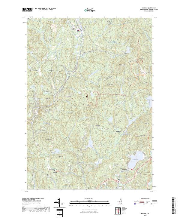Marlow topographic map thumbnail
