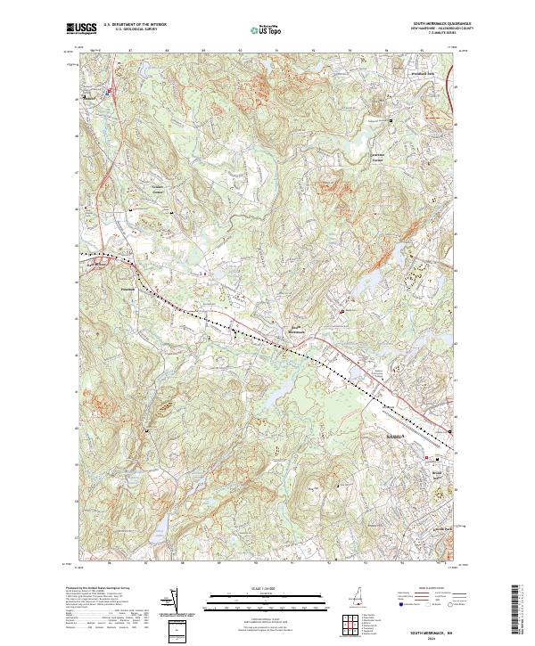 South Merrimack topographic map thumbnail