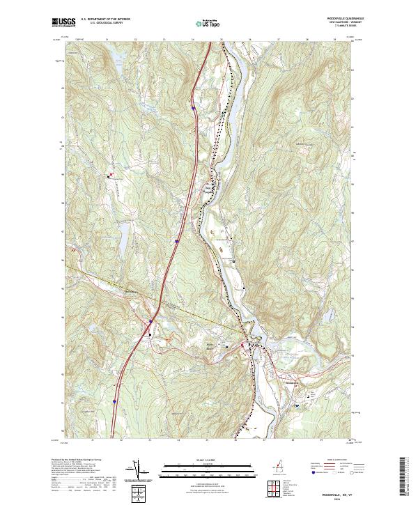 Woodsville topographic map thumbnail