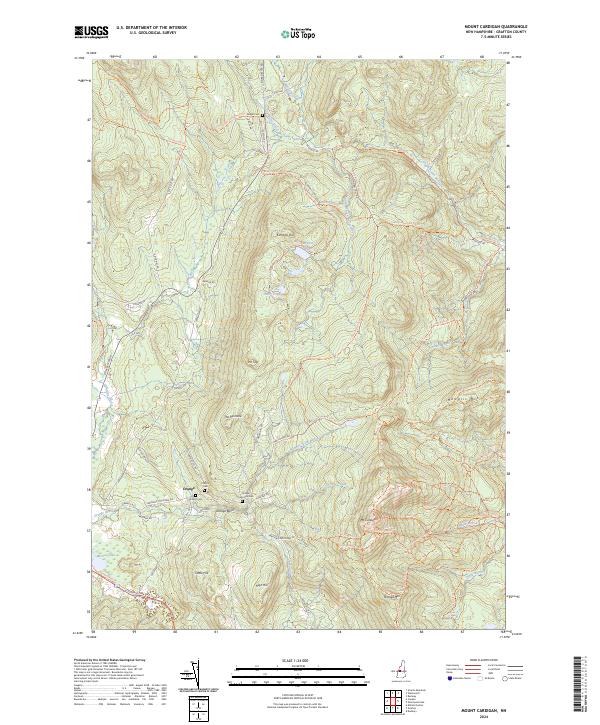 Mount Cardigan topographic map thumbnail