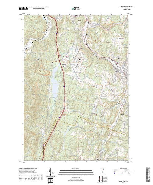 Barre West topographic map thumbnail