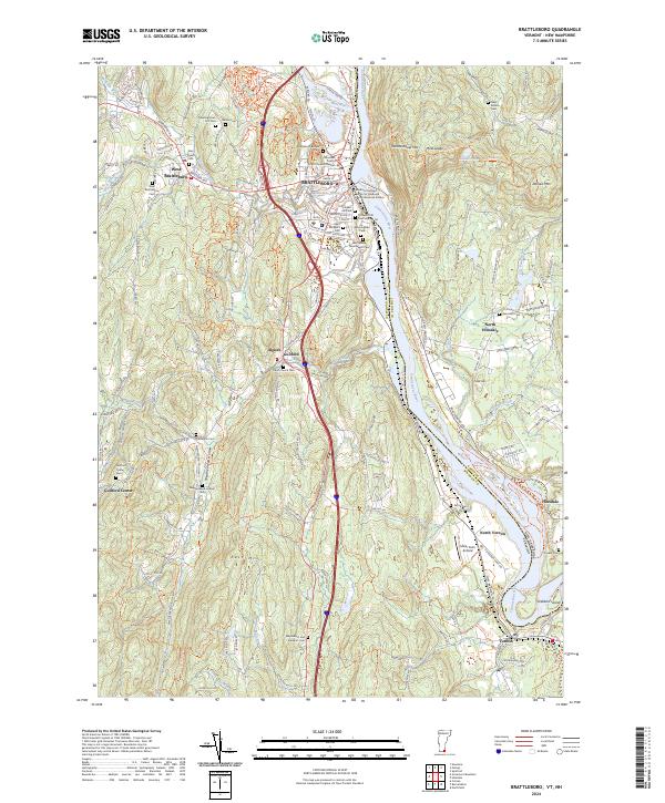 Brattleboro topographic map thumbnail