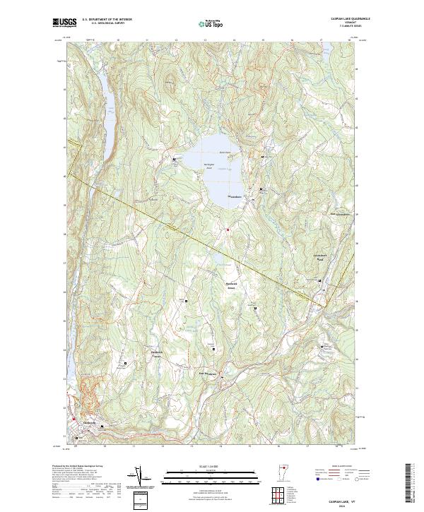 Caspian Lake topographic map thumbnail