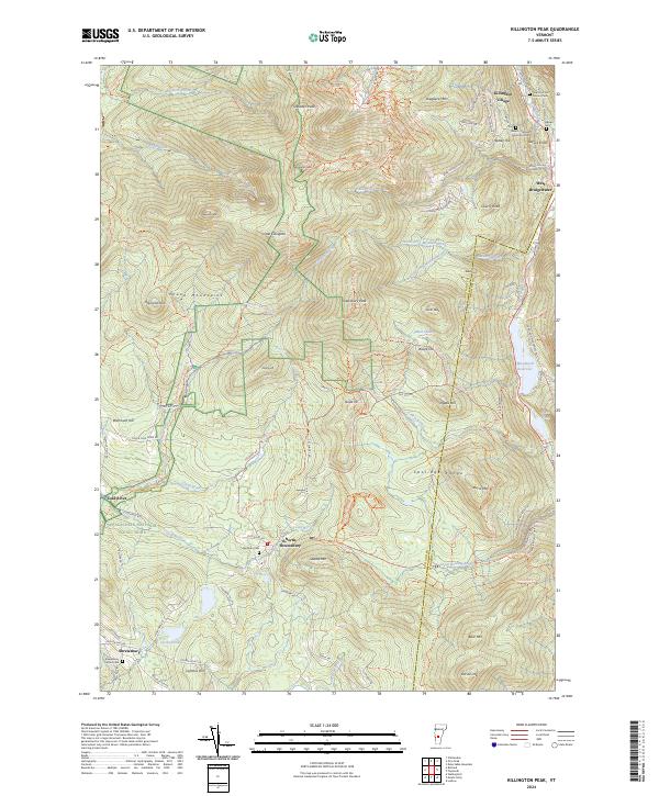 Killington Peak topographic map thumbnail