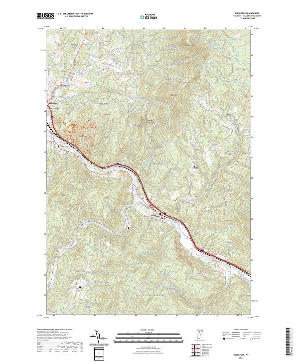 Middlesex topographic map thumbnail