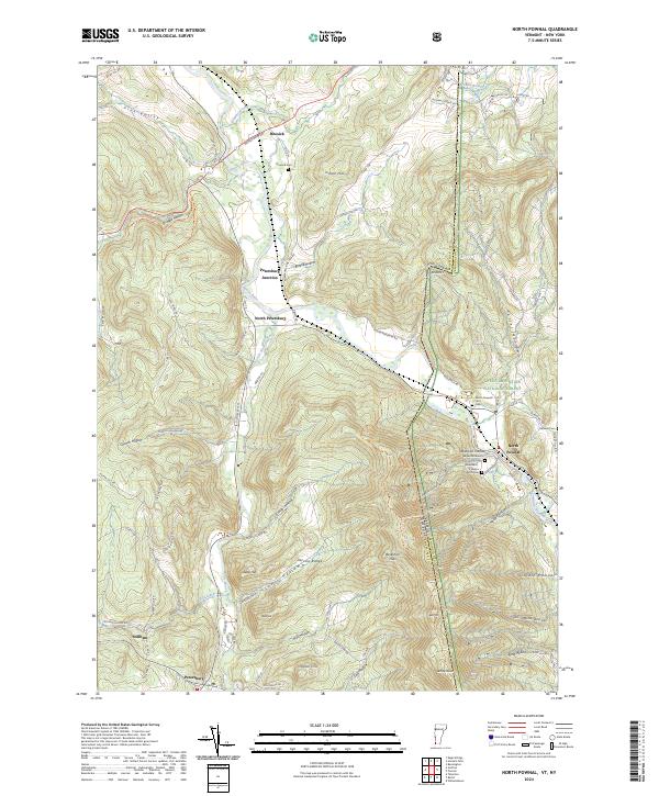 North Pownal topographic map thumbnail