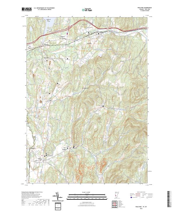 Poultney topographic map thumbnail