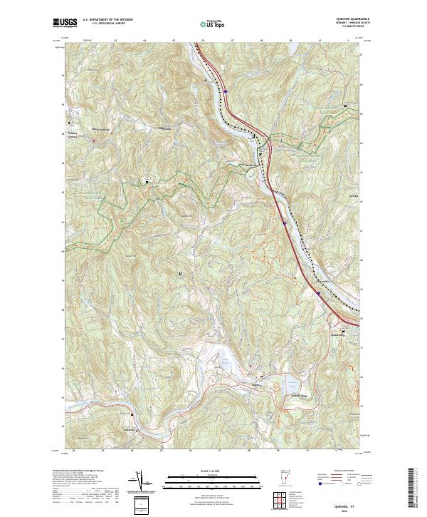 Quechee topographic map thumbnail