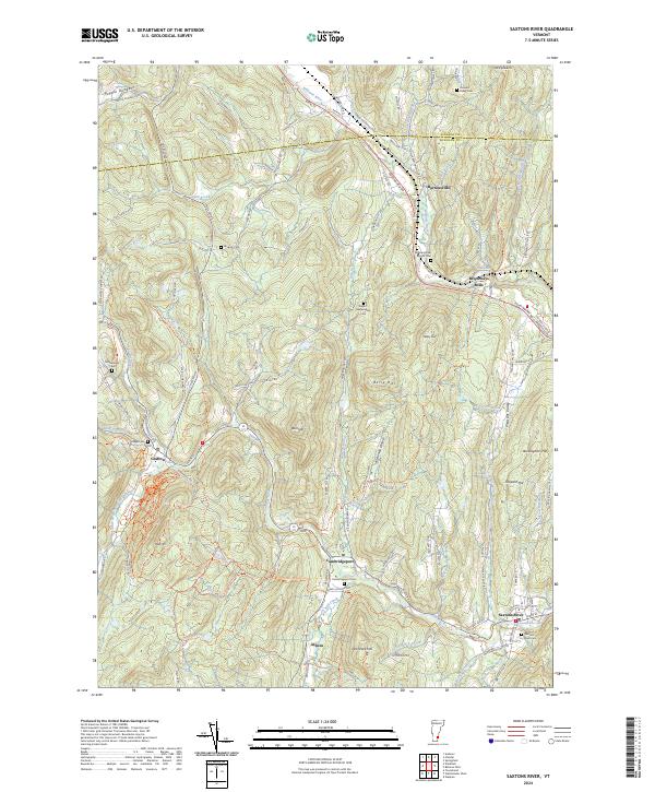 Saxtons River topographic map thumbnail