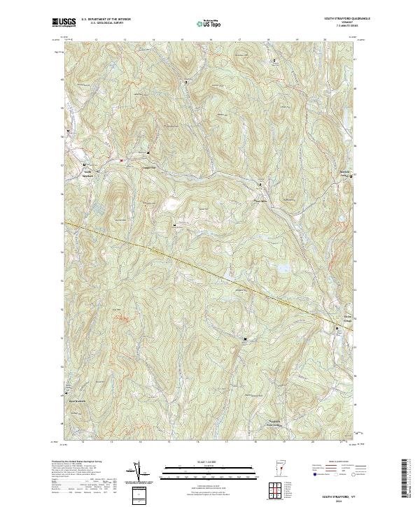 South Strafford topographic map thumbnail