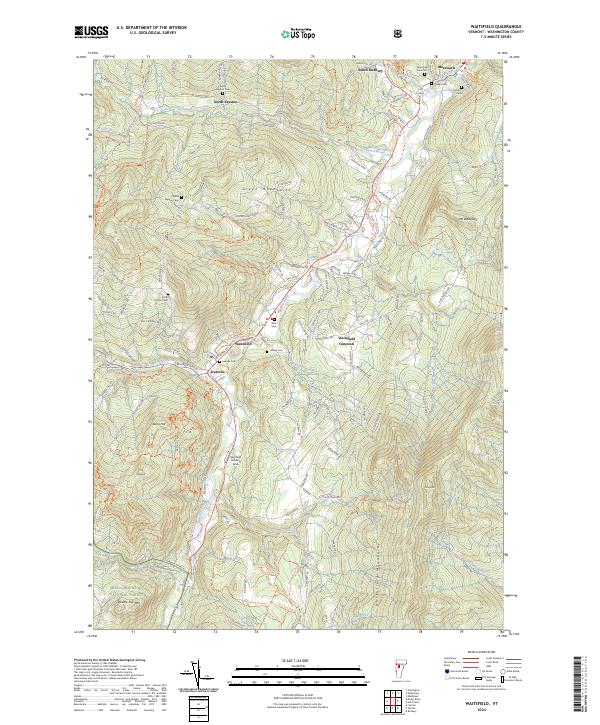 Waitsfield topographic map thumbnail