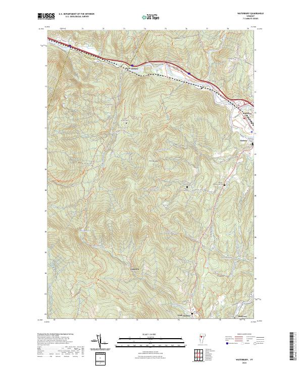Waterbury topographic map thumbnail