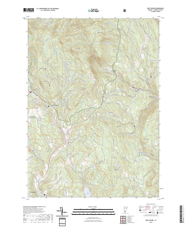 West Dover topographic map thumbnail