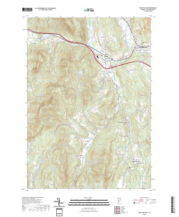 West Rutland topographic map thumbnail