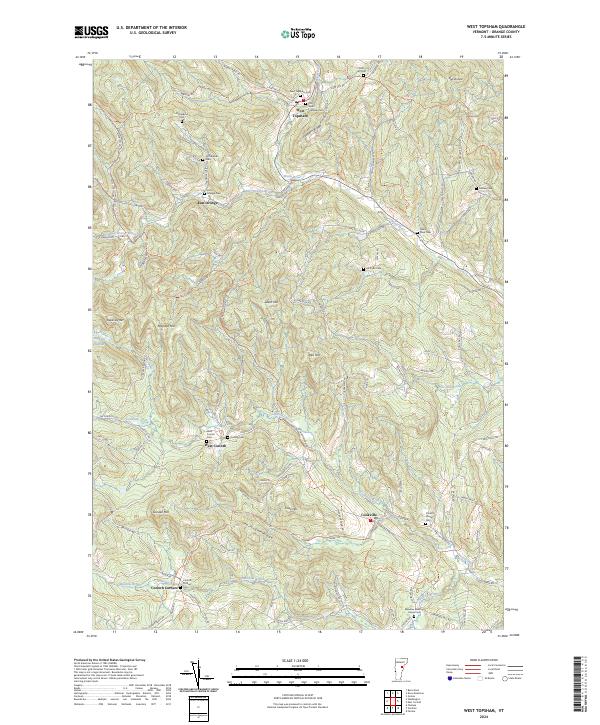 West Topsham topographic map thumbnail