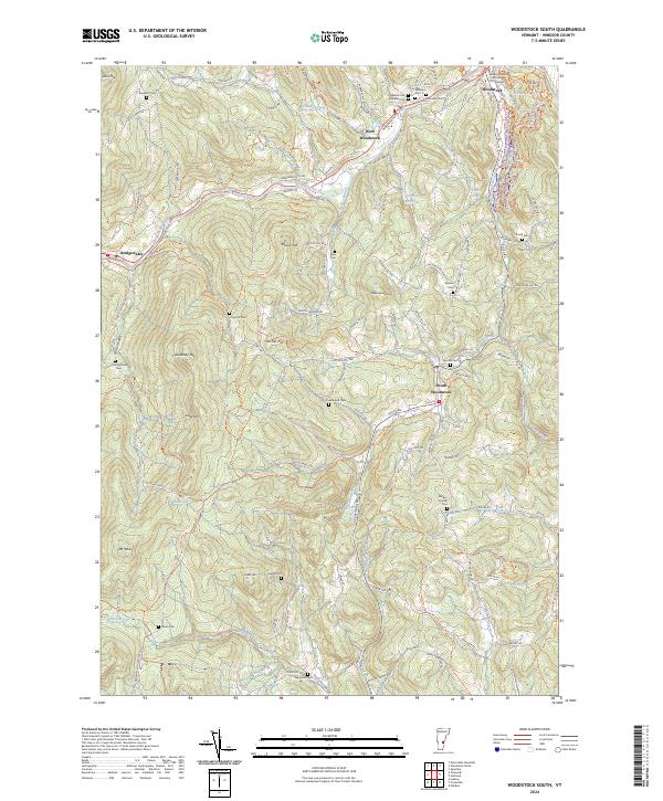 Woodstock South topographic map thumbnail