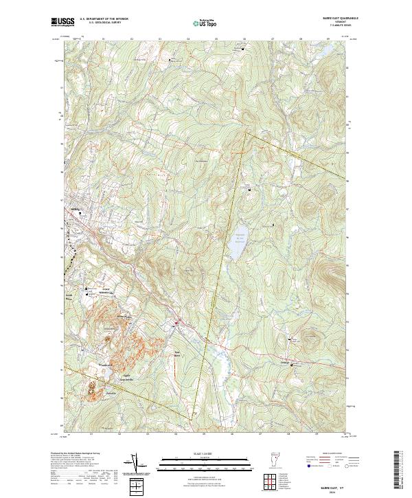 Barre East topographic map thumbnail